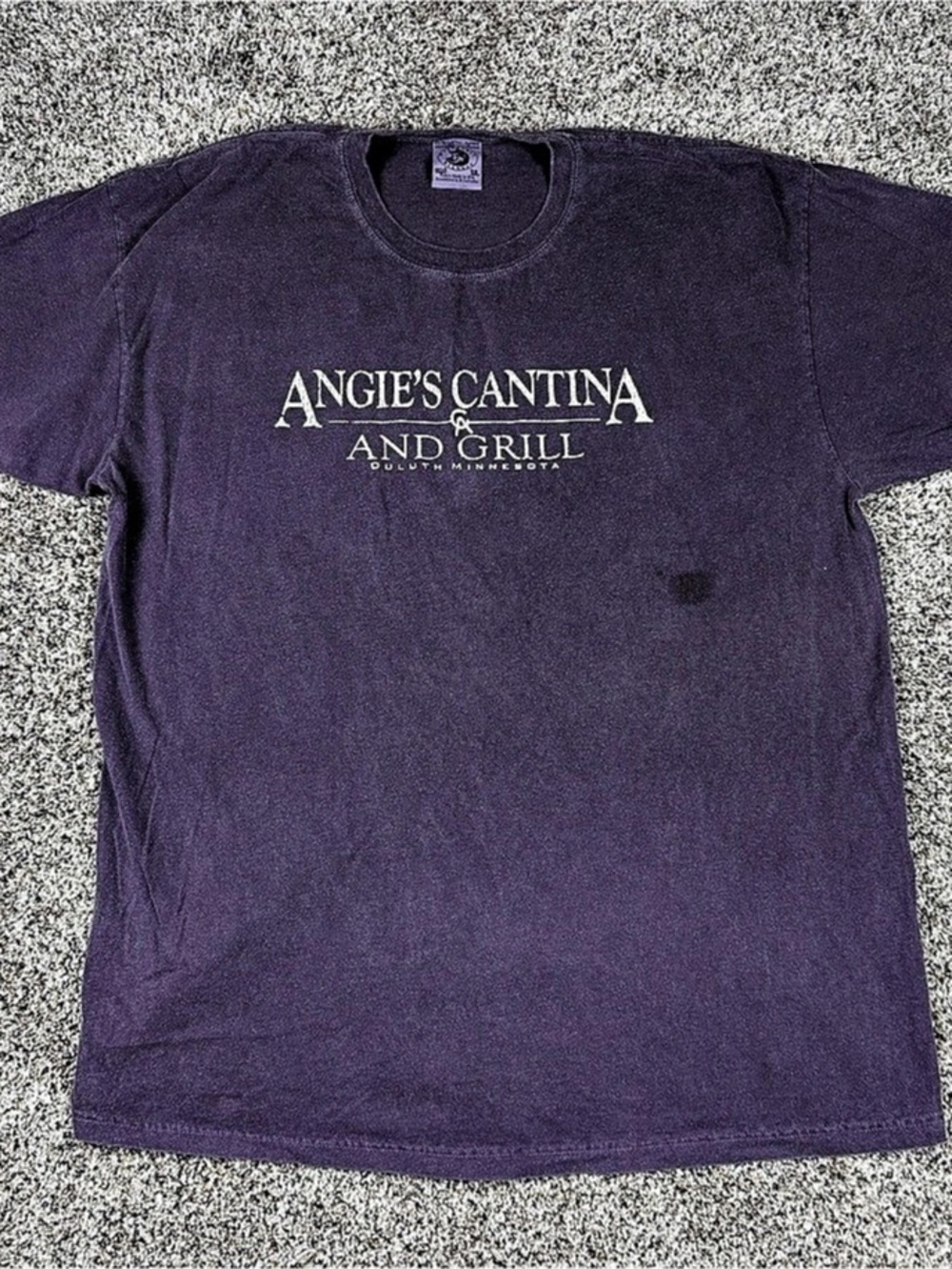Sz XL Men’s Anvil Authentic Pigment Angies Cantina Duluth Minnesota Shirt Purple